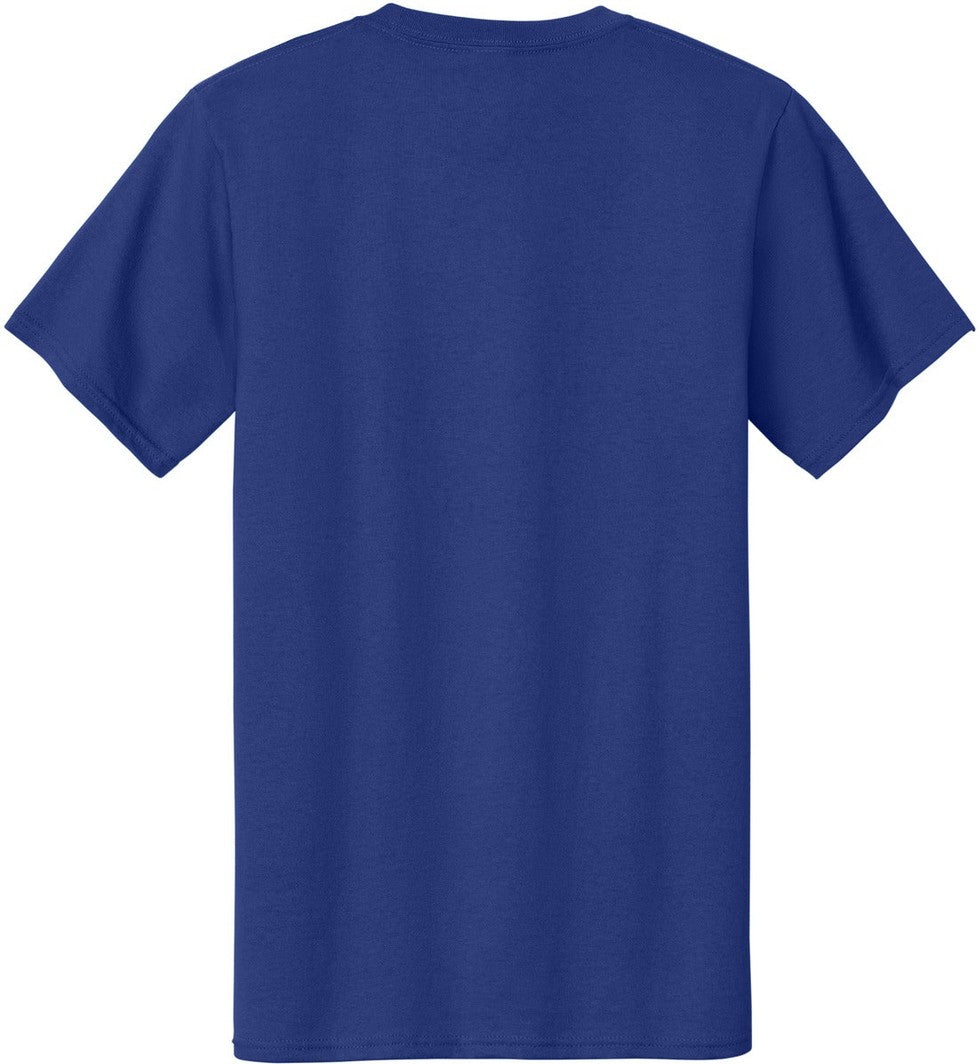 Front View of Deep Marine Port & Co Tall Essential Tee. PC61T