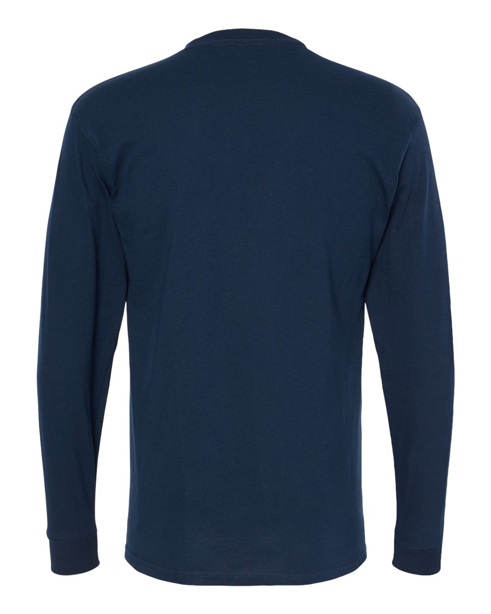 Front View of Deep Navy Gold Soft Touch Long Sleeve T-Shirt - 4820
