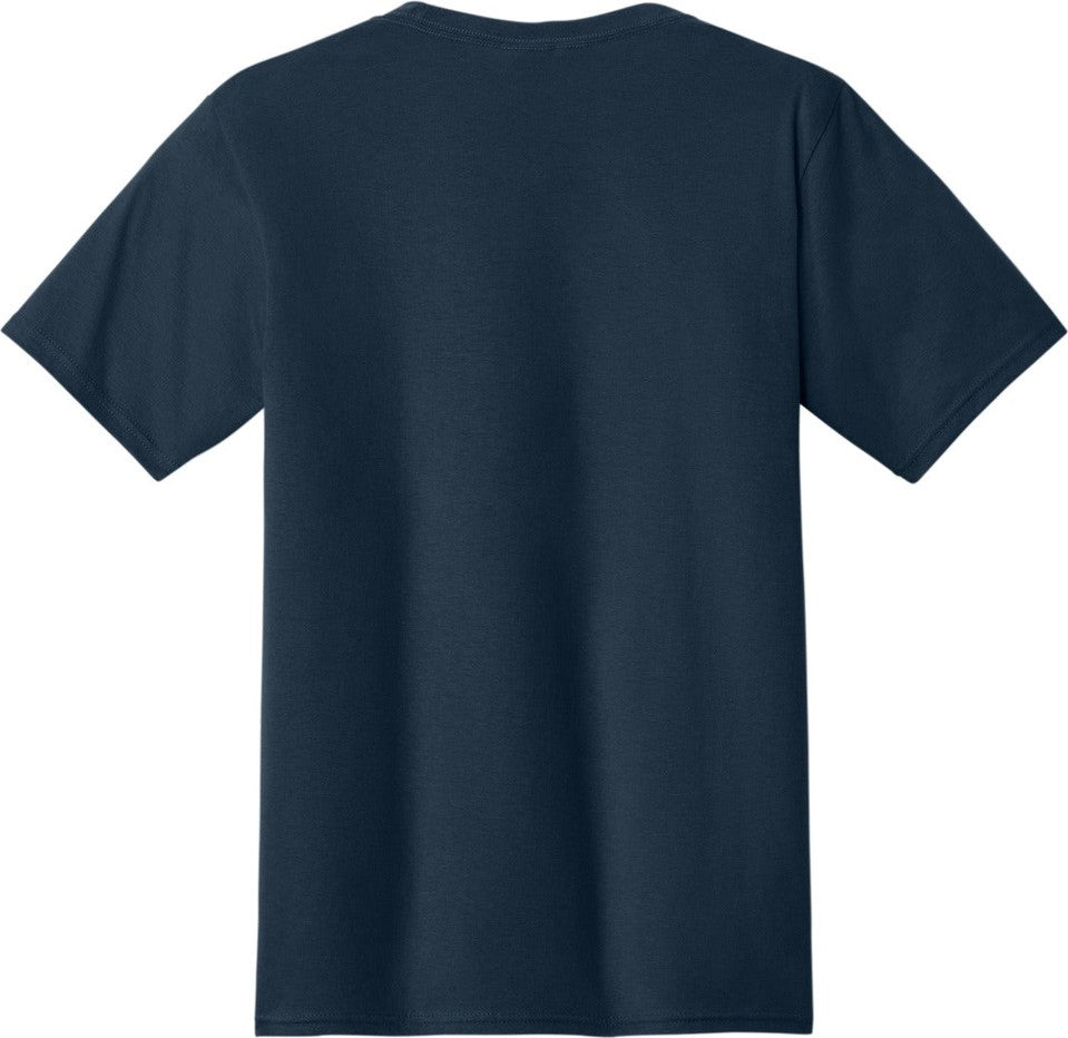 Rear View of Deep Navy Port & Co Fan Favorite Tee. PC450