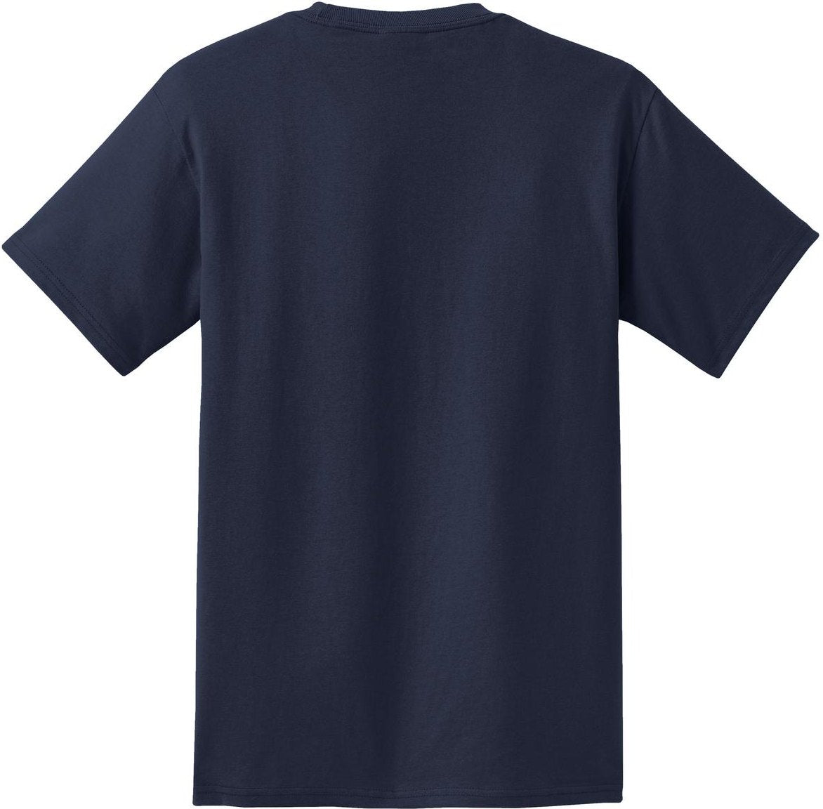 Front View of Deep Navy Port & Co Tall Essential Pocket Tee. PC61PT