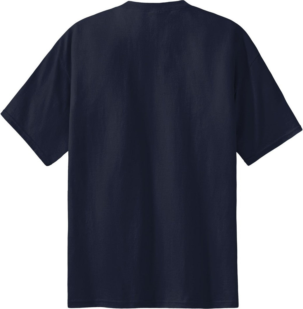 Front View of Deep Navy Port & Co Tall Essential Tee. PC61T