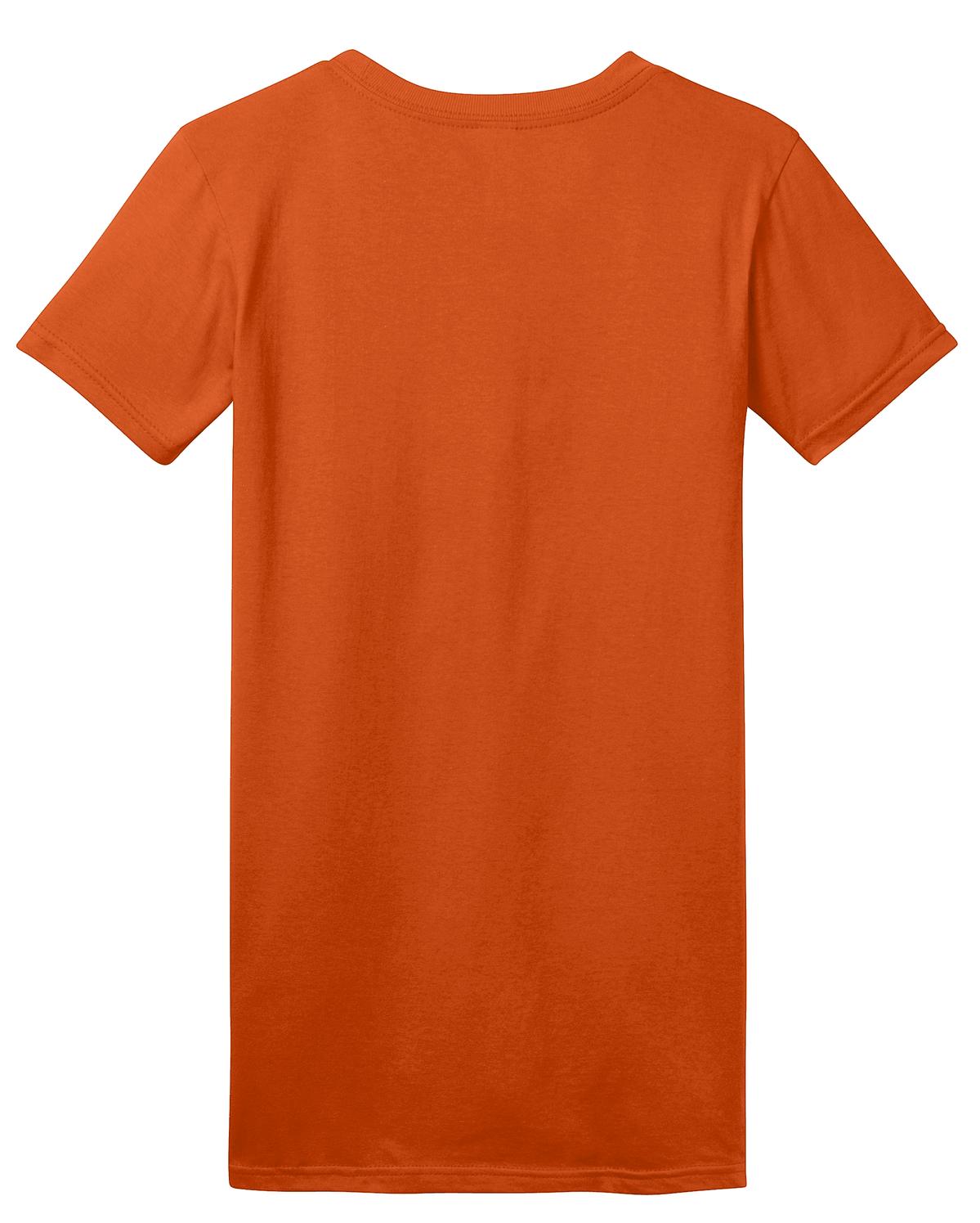 Front View of Deep Orange District Women's Fitted The Concert Tee DT5001
