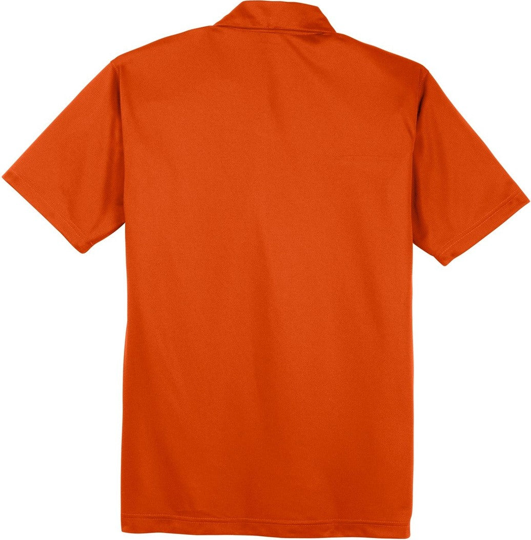 Front View of Deep Orange Sport-Tek PosiCharge Active Textured Polo. ST690