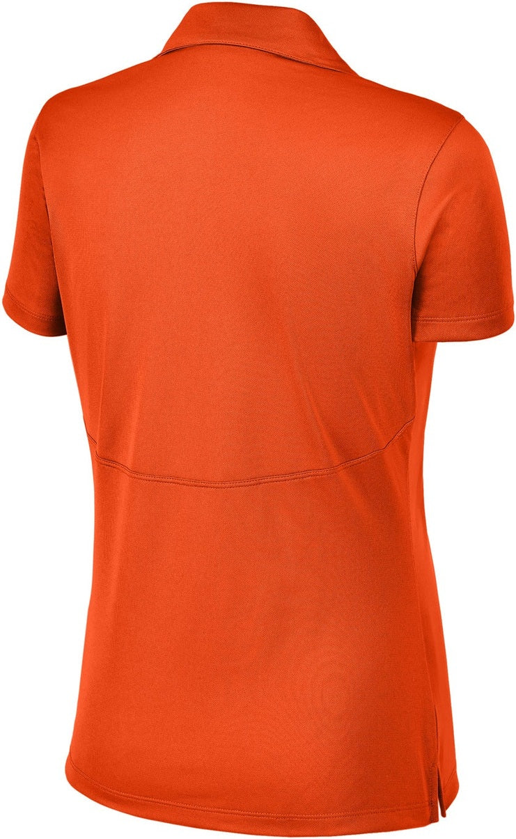 Rear View of Deep Orange Sport-Tek Women's Micropique Sport-Wick Polo. LST650