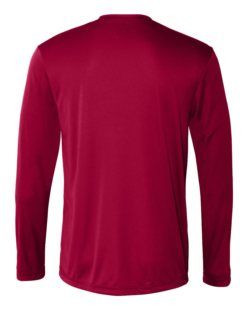 Front View of Deep Red Cool DRI® Long Sleeve Performance T-Shirt - 482L