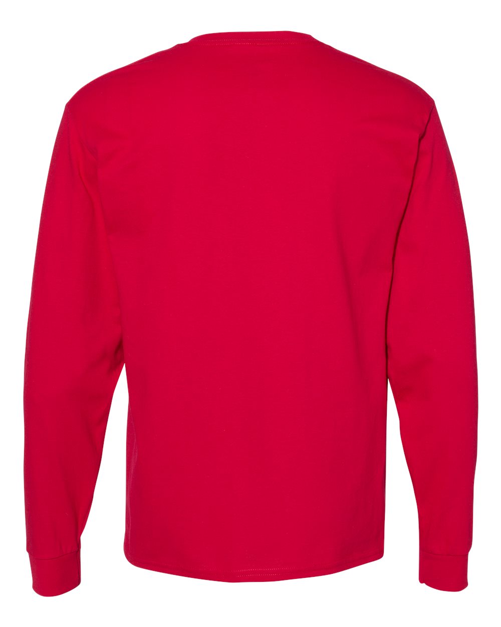 Front View of Deep Red Essential-T Long Sleeve T-Shirt - 5286