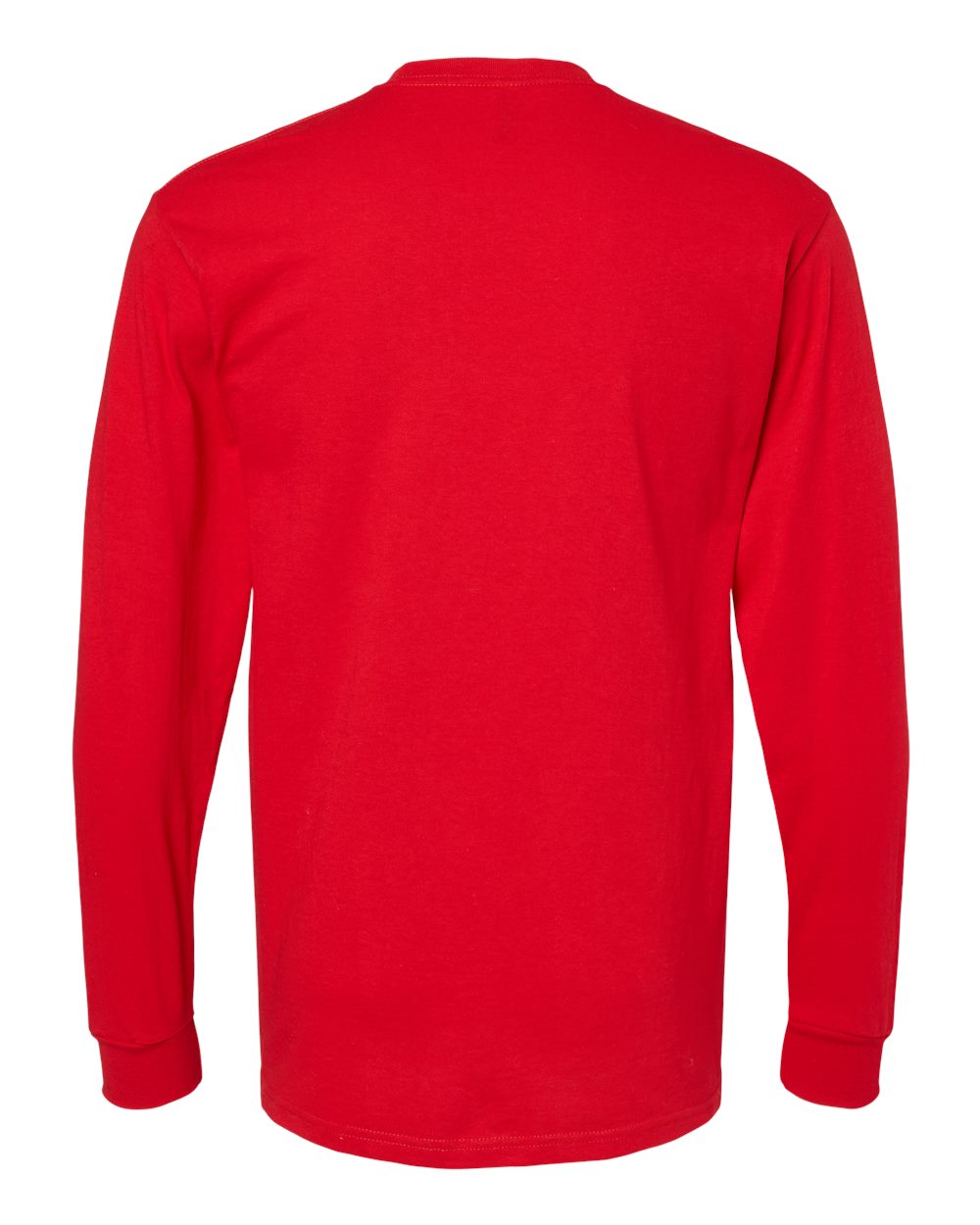 Front View of Deep Red Gold Soft Touch Long Sleeve T-Shirt - 4820
