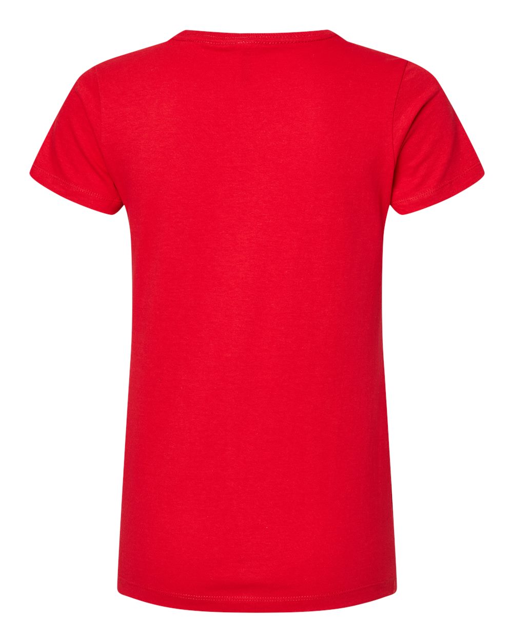 Front View of Deep Red Women's Gold Soft Touch T-Shirt - 4810