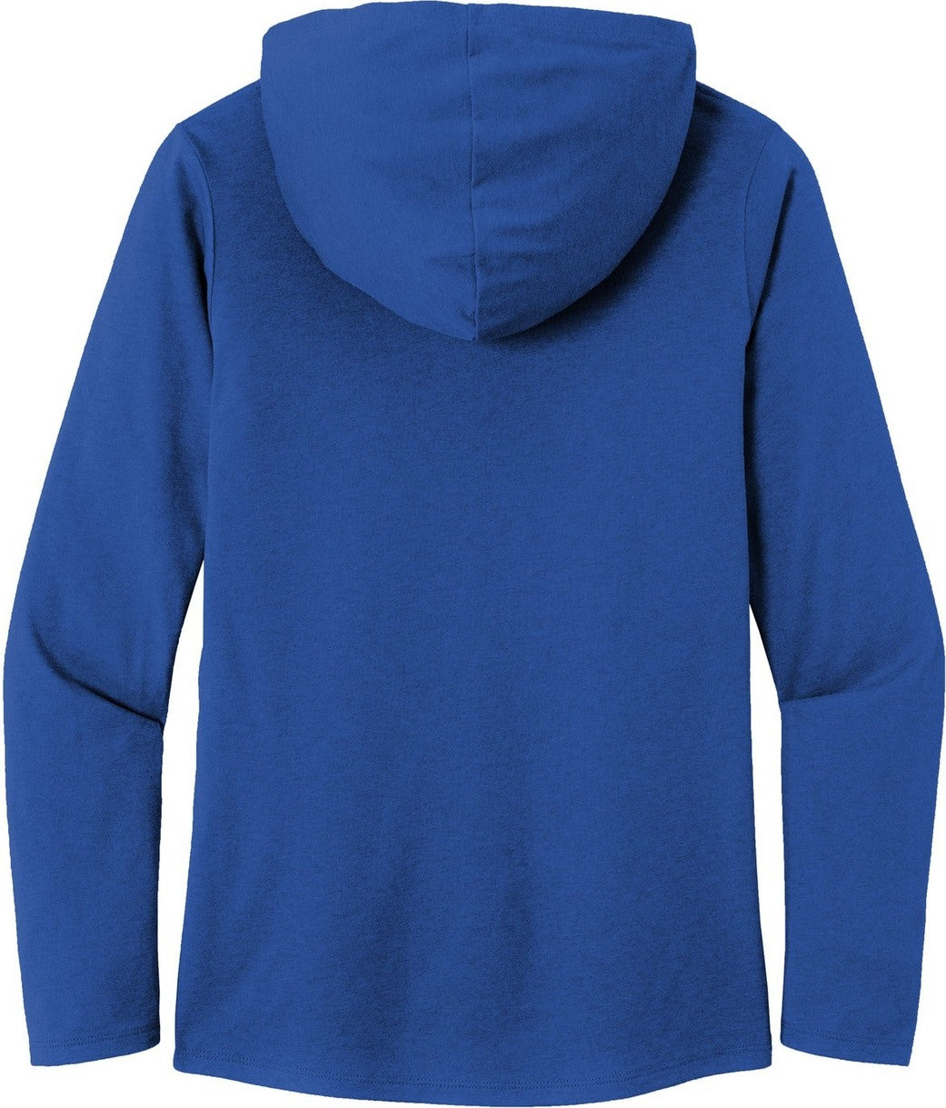 Front View of Deep Royal District Women's Perfect Tri Long Sleeve Hoodie. DM139L