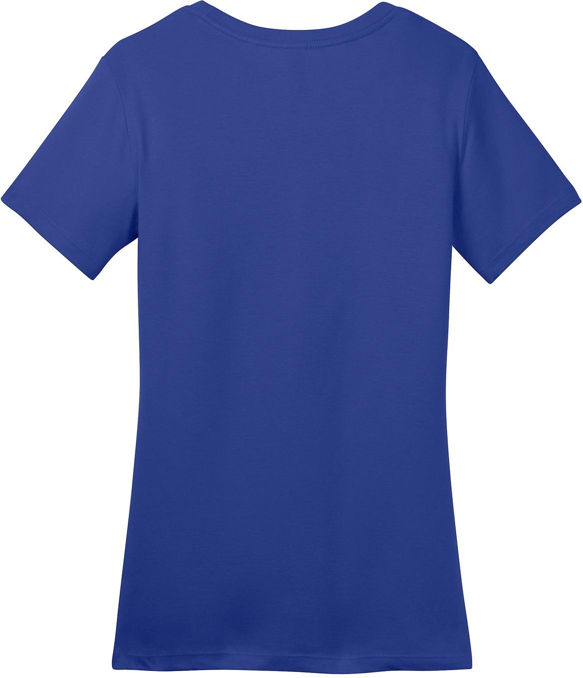 Rear View of Deep Royal District Women's Perfect Weight Tee. DM104L