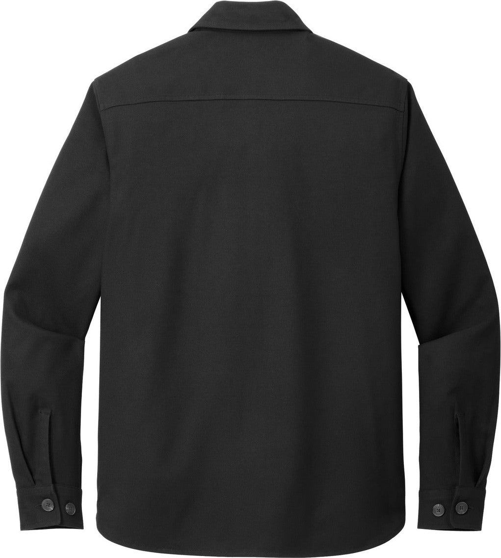 Rear View of DeepBlack Mercer+Mettle Long Sleeve Twill Overshirt MM2020