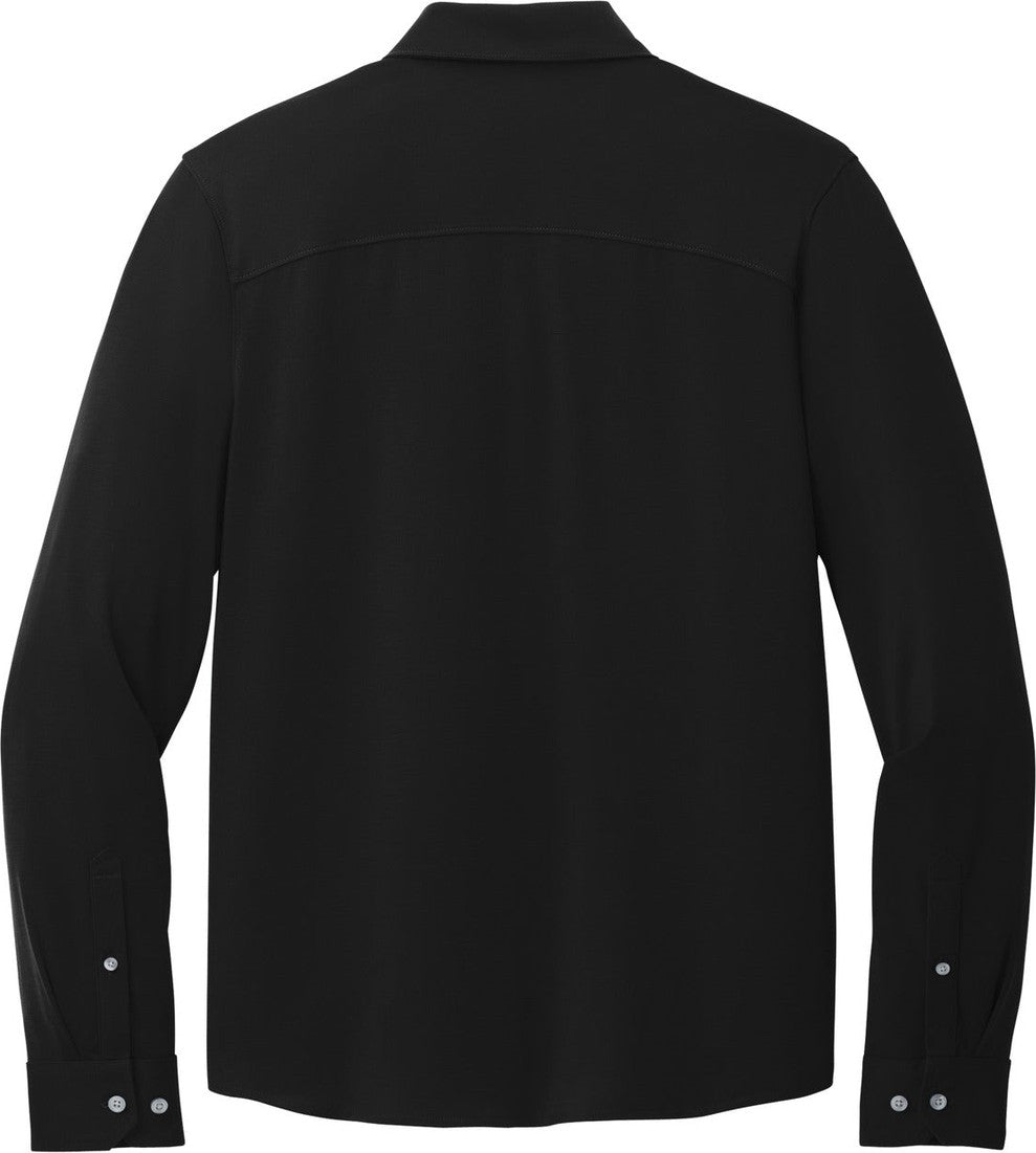 Rear View of DeepBlack Mercer+Mettle Stretch Jersey Long Sleeve Shirt MM1018