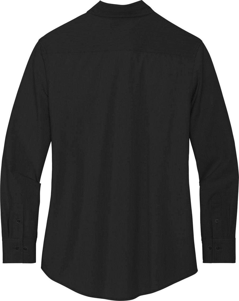 Front View of DeepBlack Mercer+Mettle Women's Long Sleeve Stretch Woven Shirt MM2001