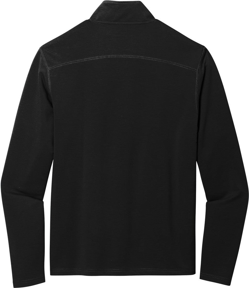 Front View of DeepBlack Port Authority Microterry 1/4-Zip Pullover K825