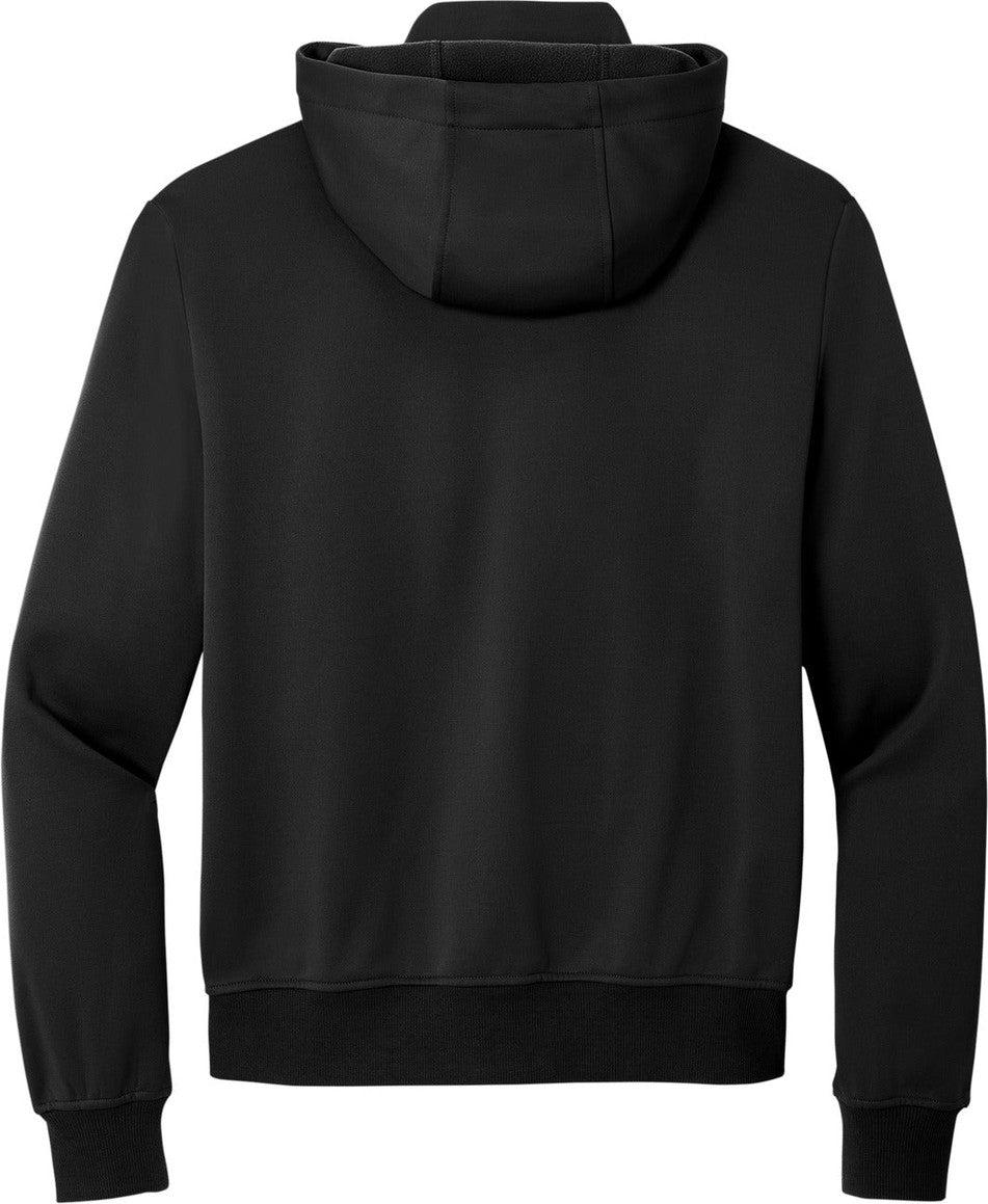 Front View of DeepBlack Port Authority Smooth Fleece Hooded Jacket F814