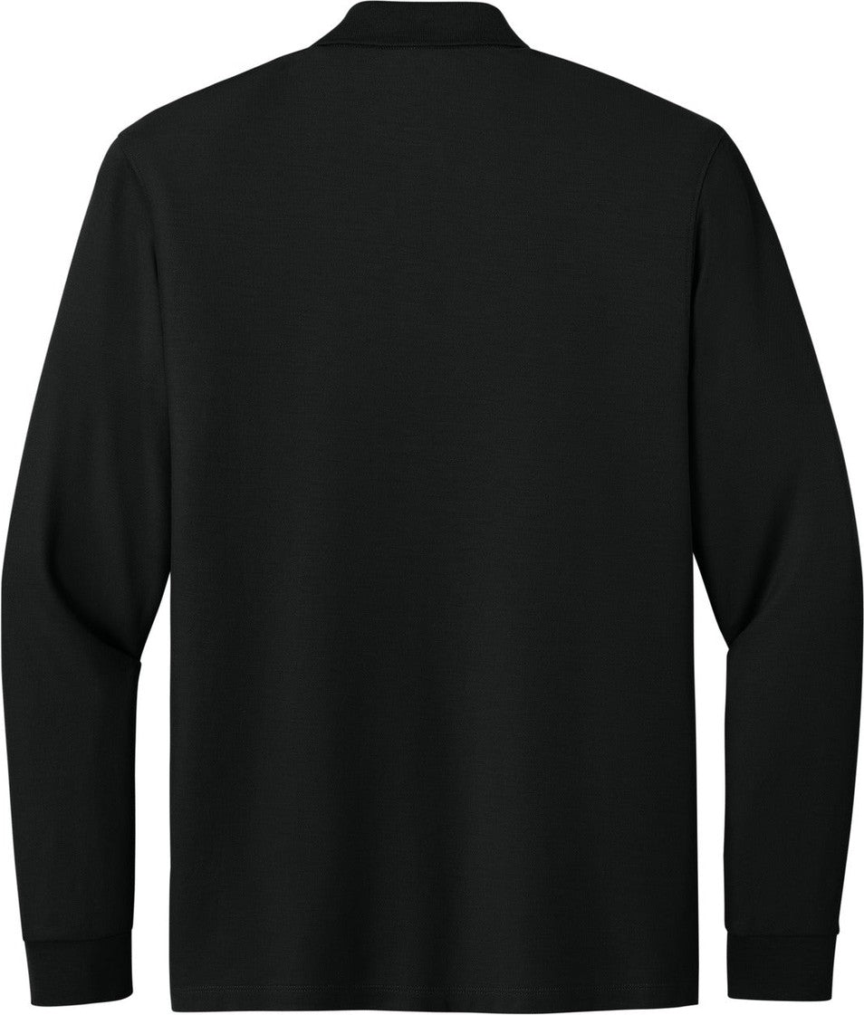 Front View of DeepBlack Port Authority Wearever Signature Pique Long Sleeve Polo K200LS