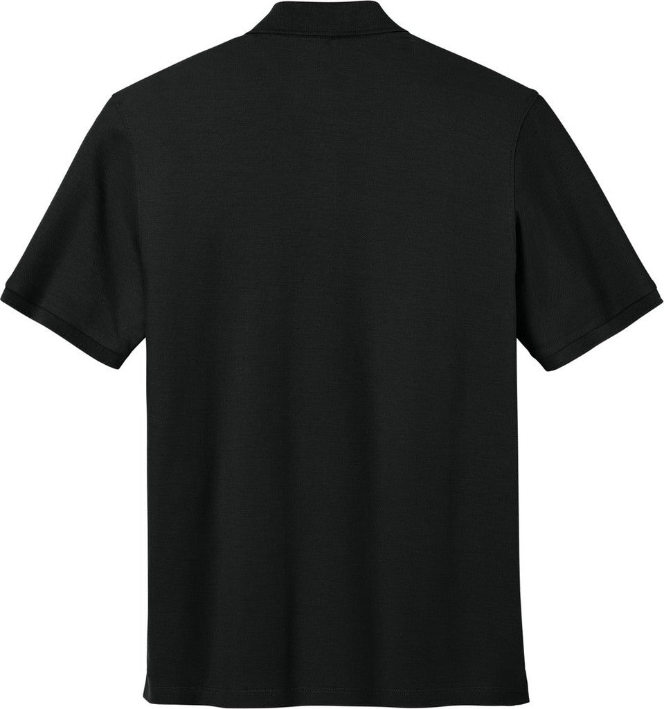 Front View of DeepBlack Port Authority Wearever Signature Pique Pocket Polo K200P