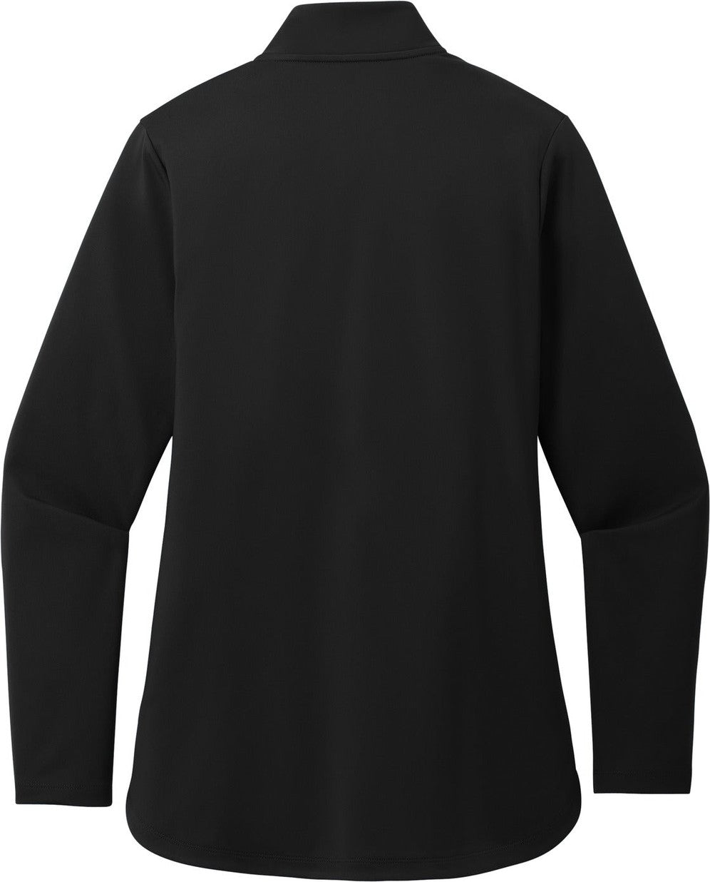 Rear View of DeepBlack Port Authority Women's C-FREE Double Knit 1/4-Zip LK880