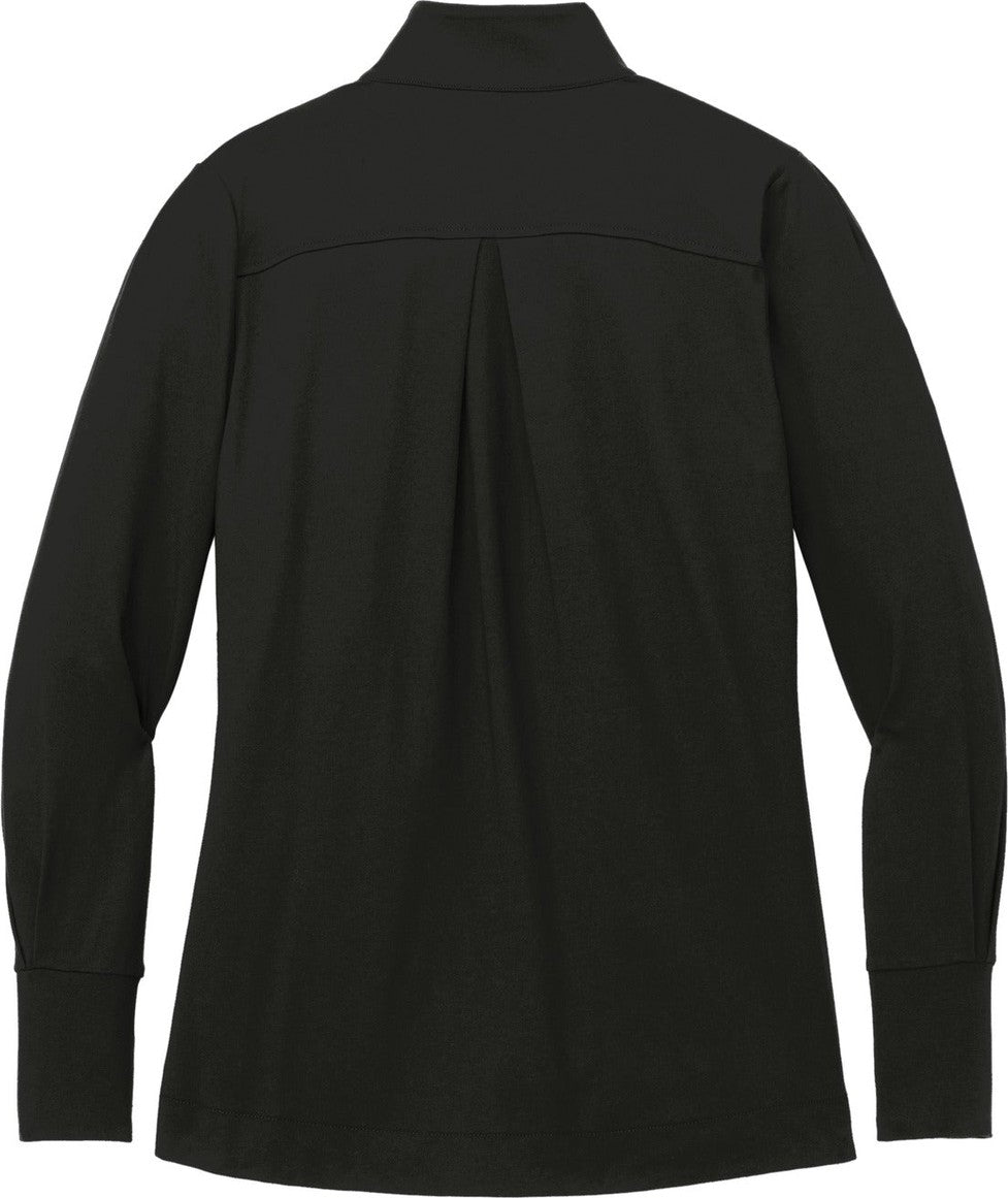 Front View of DeepBlack Port Authority Women's Fairway Stretch 1/4-Zip LK829