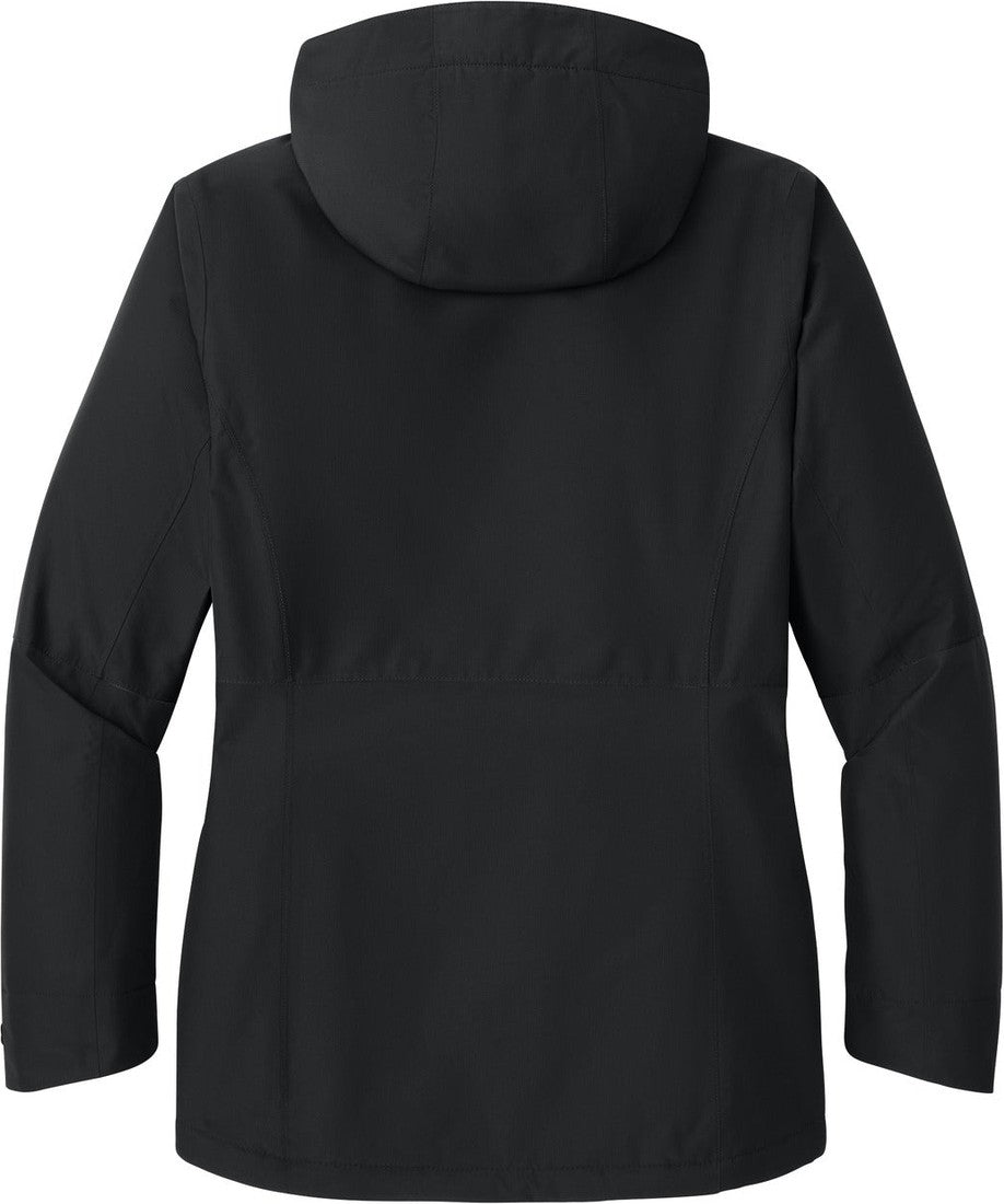 Rear View of DeepBlack Port Authority Women's Insulated Heavy Ripstop Jacket L721