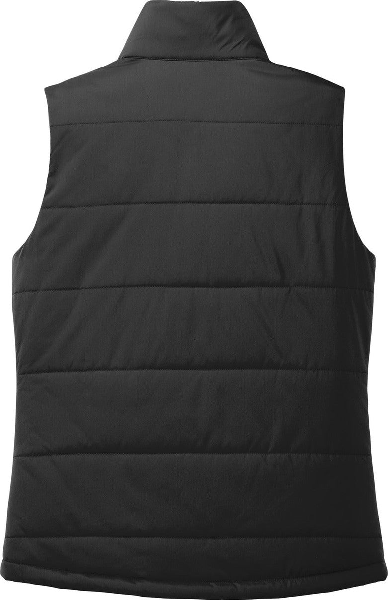 Front View of DeepBlack Port Authority Women's Puffer Vest L853