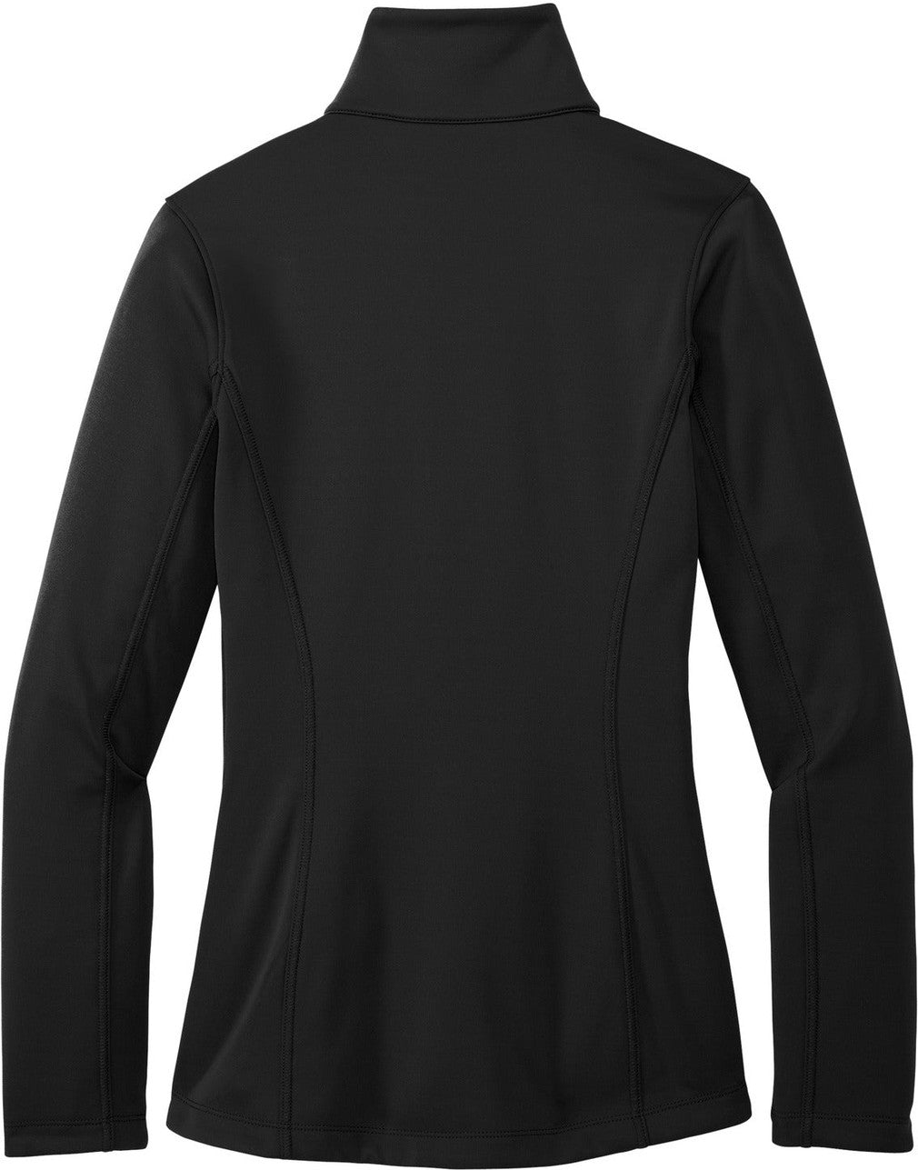 Rear View of DeepBlack Port Authority Women's Smooth Fleece 1/4-Zip L804