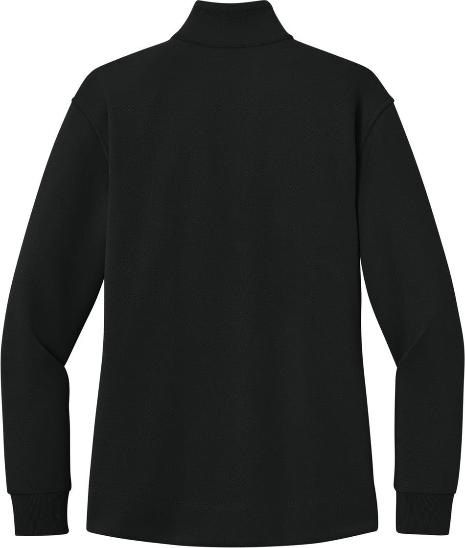 Front View of DeepBlack Port Authority Women's Wearever Signature Double Pique 1/4-Zip LK210