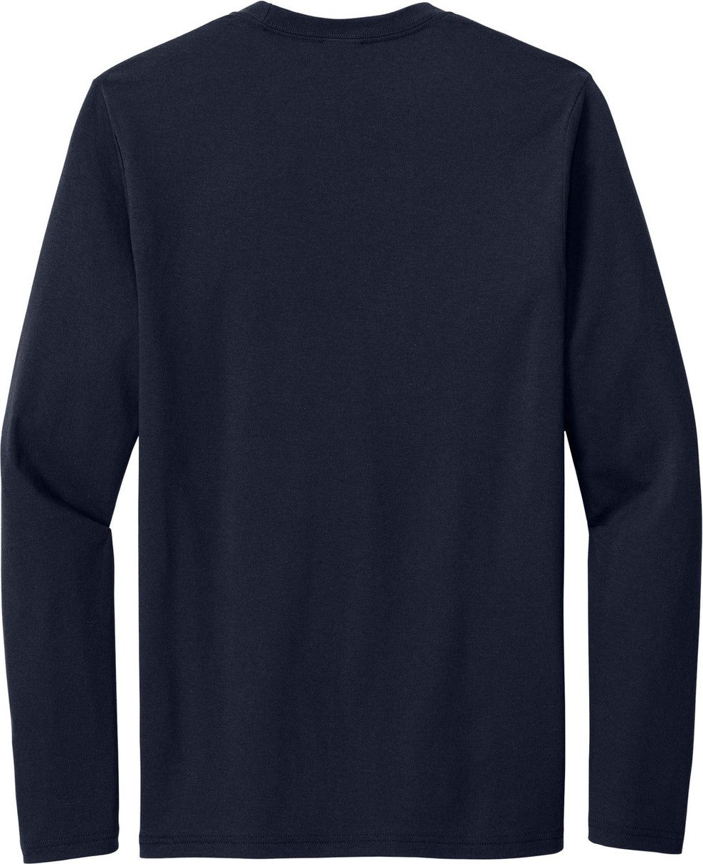 Front View of DeepNavy Port & Co Tri-Blend Long Sleeve Tee. PC330LS