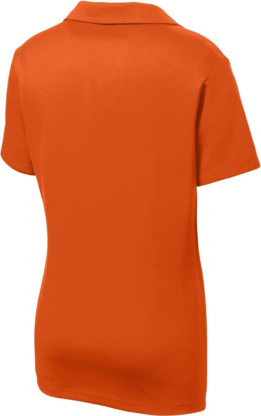 Front View of DeepOrange Sport-Tek Women's PosiCharge RacerMesh Polo. LST640