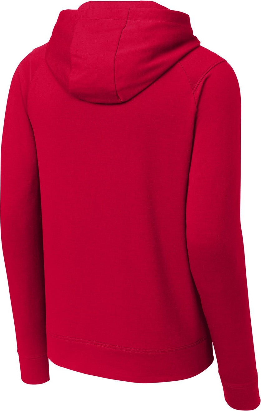 Front View of DeepRed Sport-Tek Sport-Wick Flex Fleece Pullover Hoodie ST562