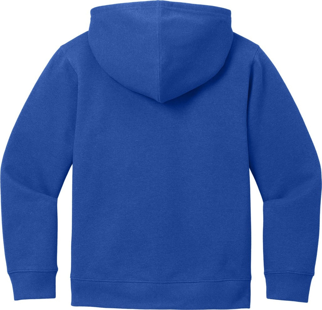 Front View of DeepRoyal District Youth V.I.T. Fleece Full-Zip Hoodie DT6102Y