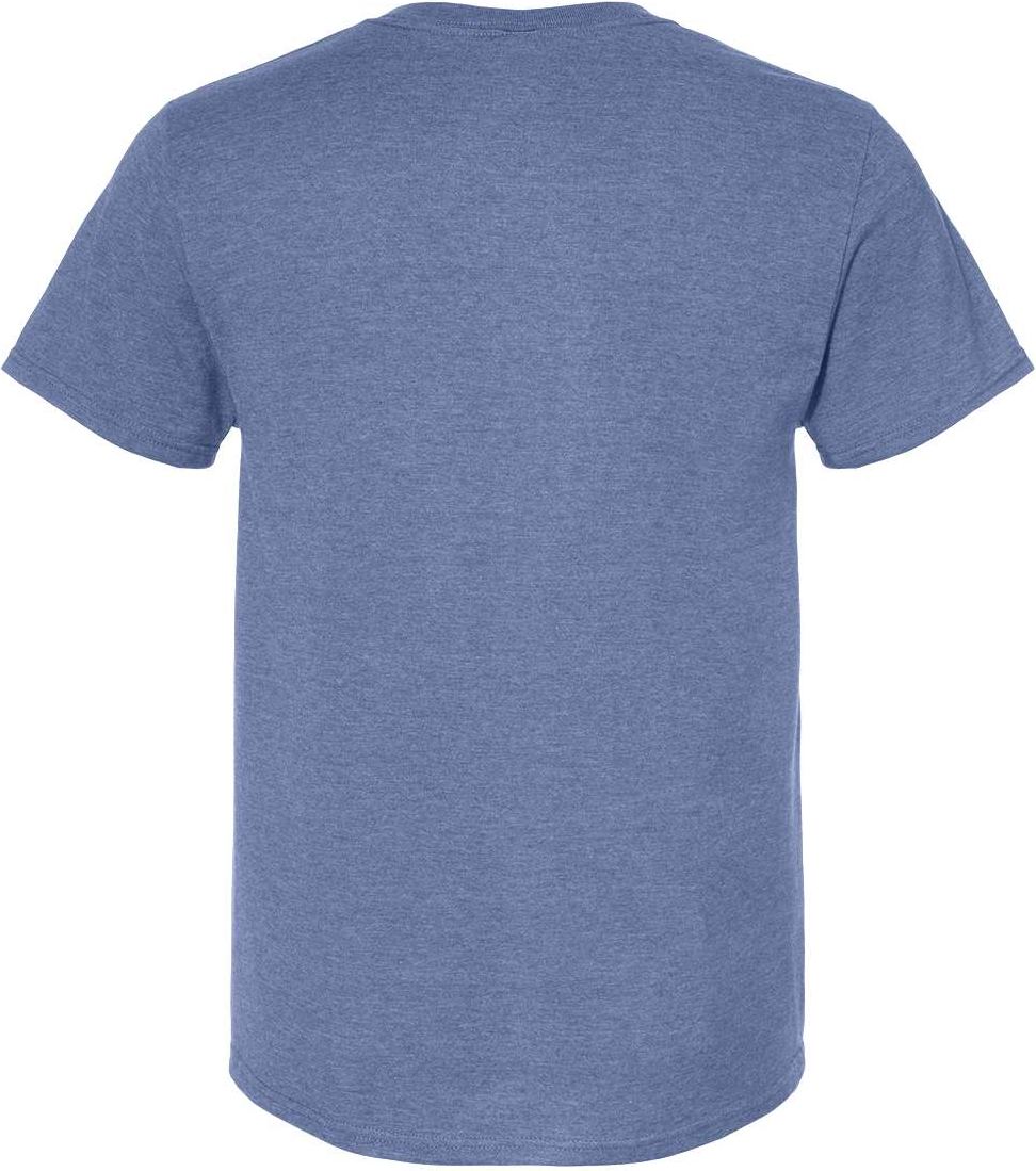 Front View of Denim Heather Premium Blend Ring-Spun T-Shirt - 560MR