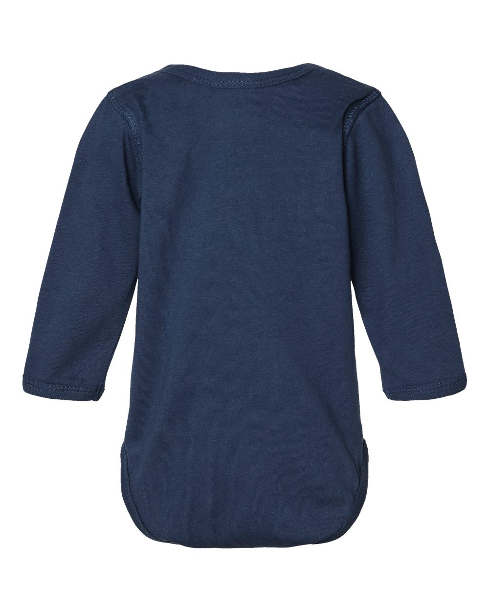 Front View of Denim Infant Fine Jersey Long Sleeve Bodysuit - 4421