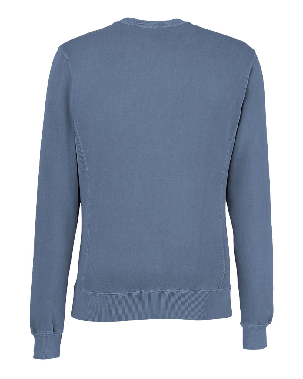 Front View of Denim Pigment-Dyed Fleece Crewneck Sweatshirt - 8731