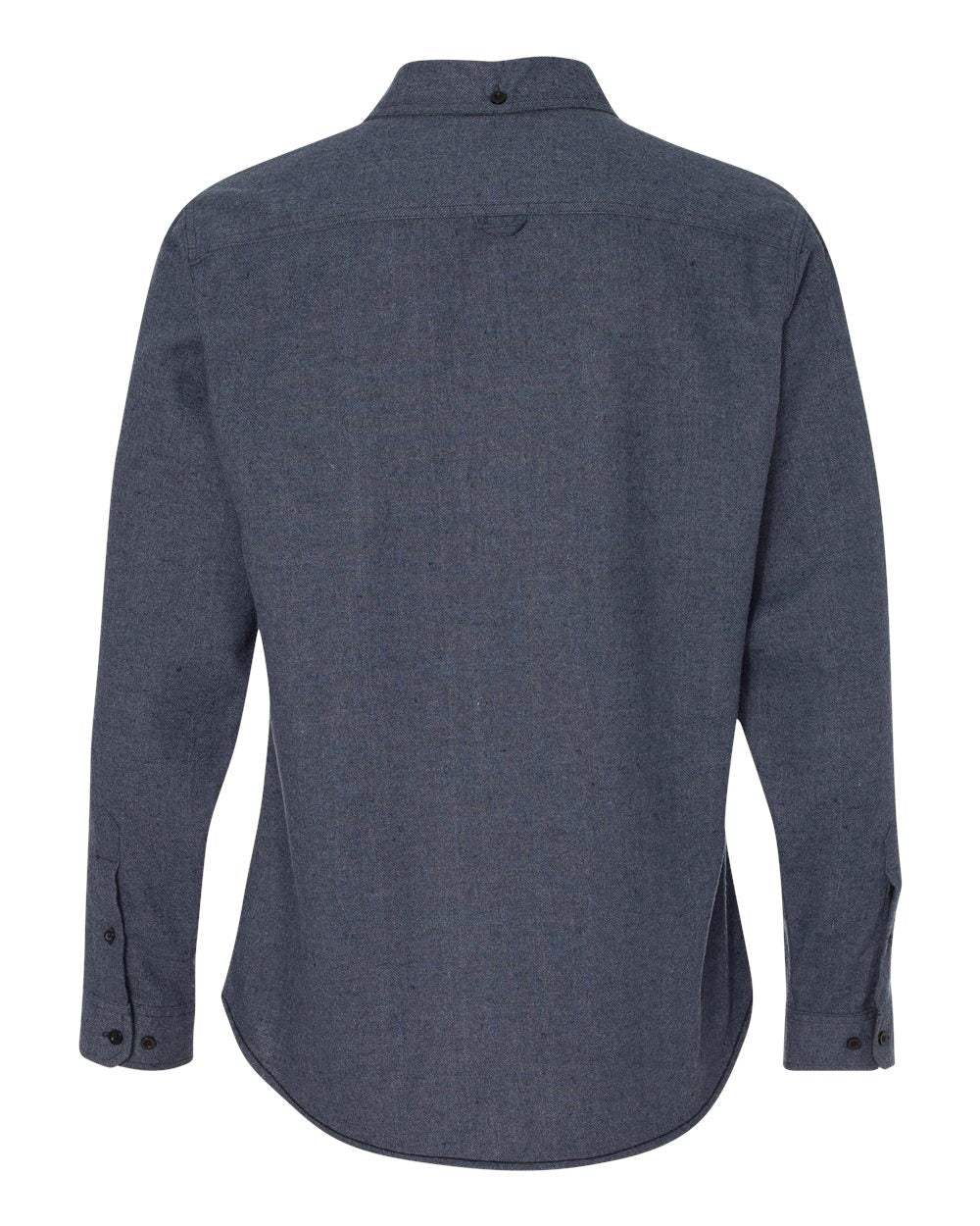 Rear View of Denim Solid Flannel Shirt - 8200
