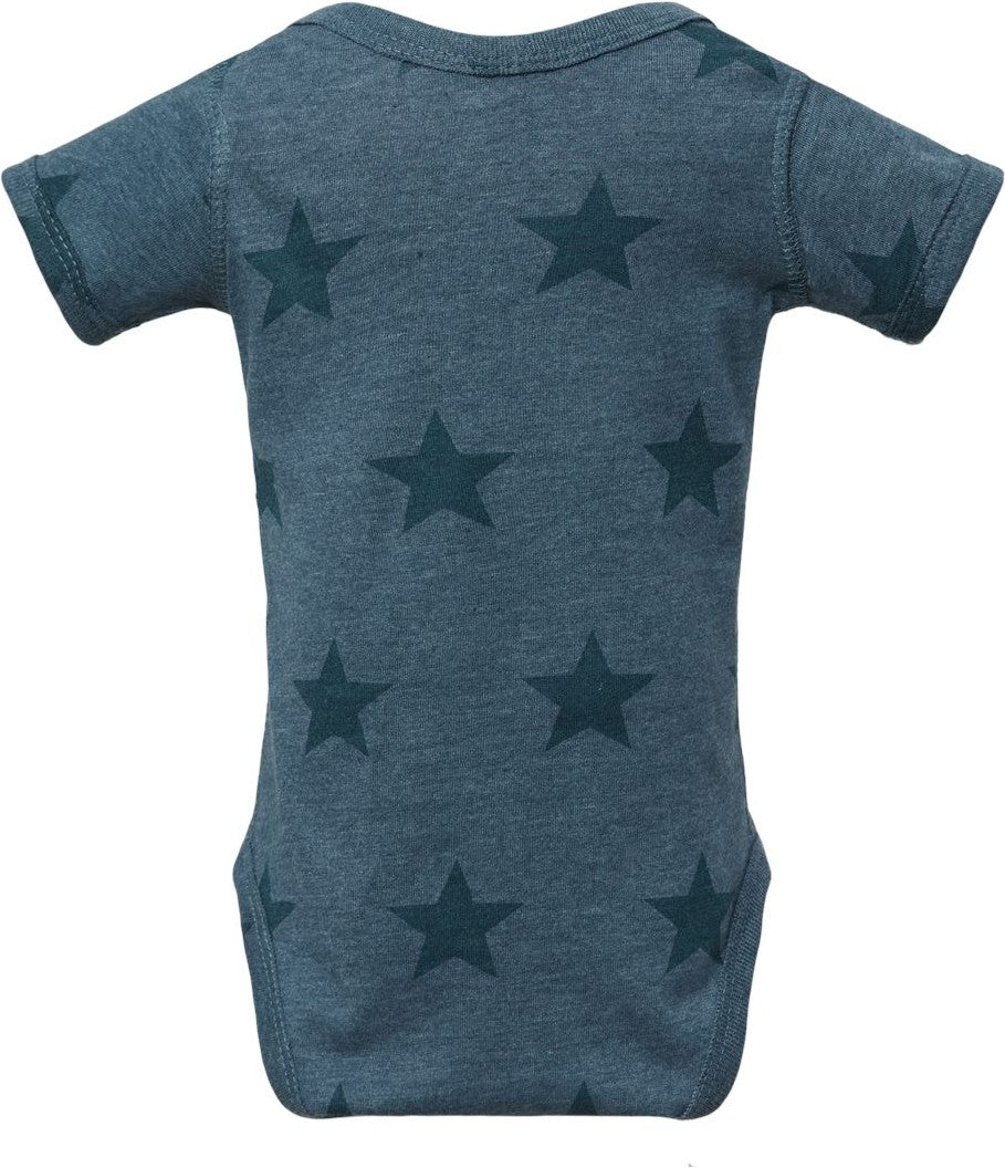 Front View of Denim Star Infant Star Print Bodysuit - 4329