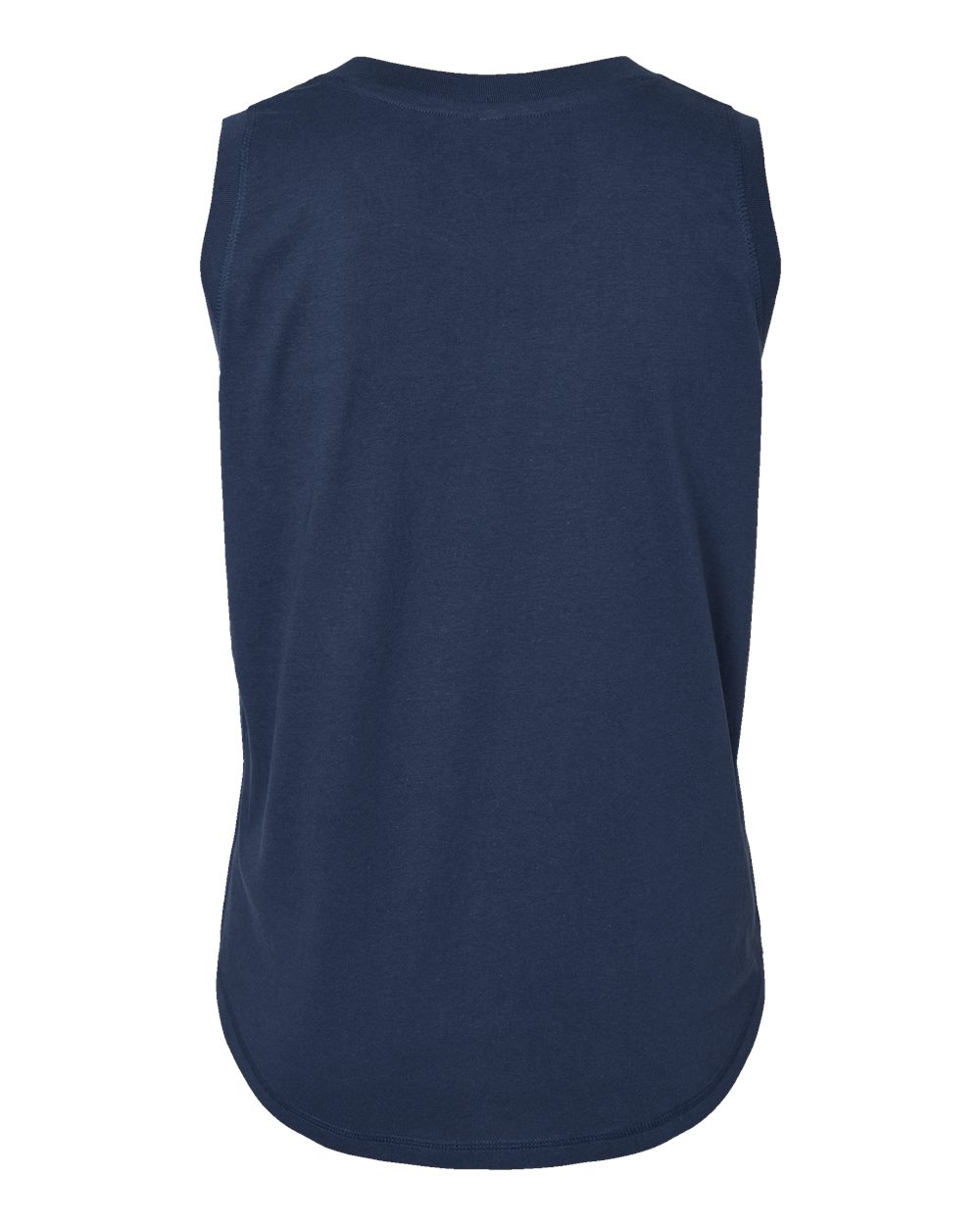 Rear View of Denim Women's Curvy Relaxed Fine Jersey Tank - 3892