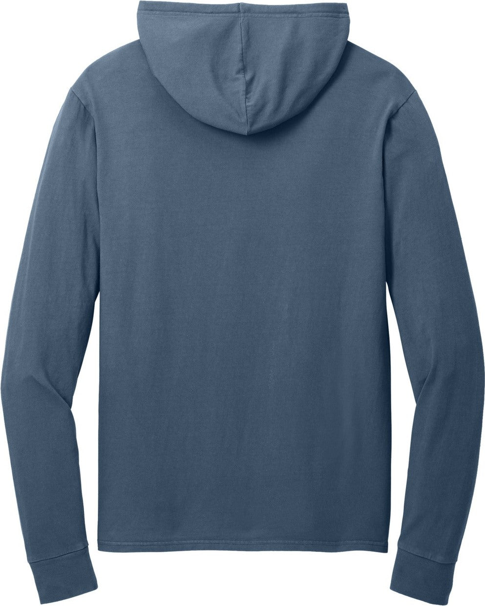 Rear View of DenimBlue Port & Co Beach Wash Garment-Dyed Pullover Hooded Tee PC099H