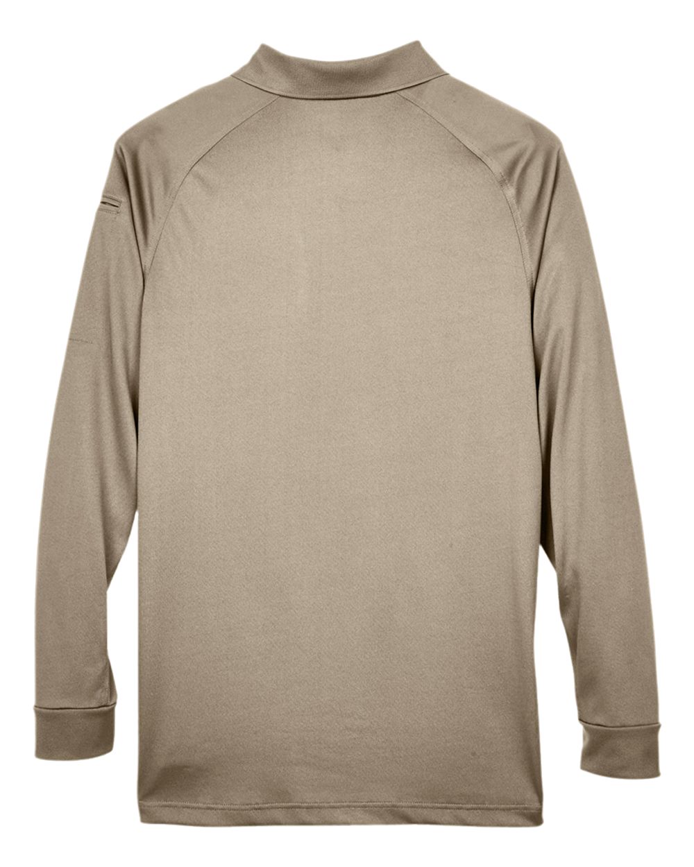 Front View of Desert Khaki Men's Advantage Long Sleeve Tactical Polo - M211L