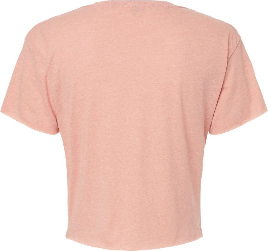 Front View of Desert Pink Women's Festival Crop Top - 5080