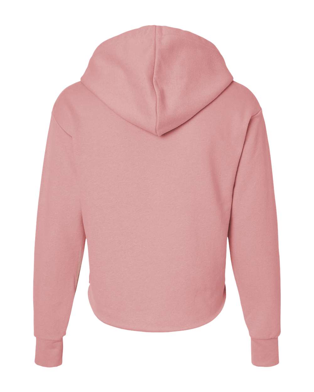 Front View of Desert Pink Women's Laguna Sueded Raw Edge Crop Hoodie - 9384