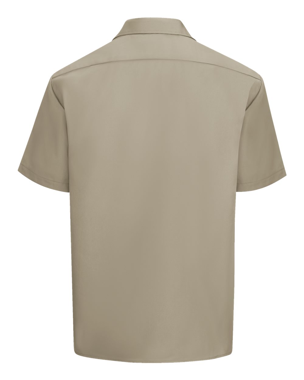 Front View of Desert Sand Short Sleeve Work Shirt - Tall Sizes - 2574T
