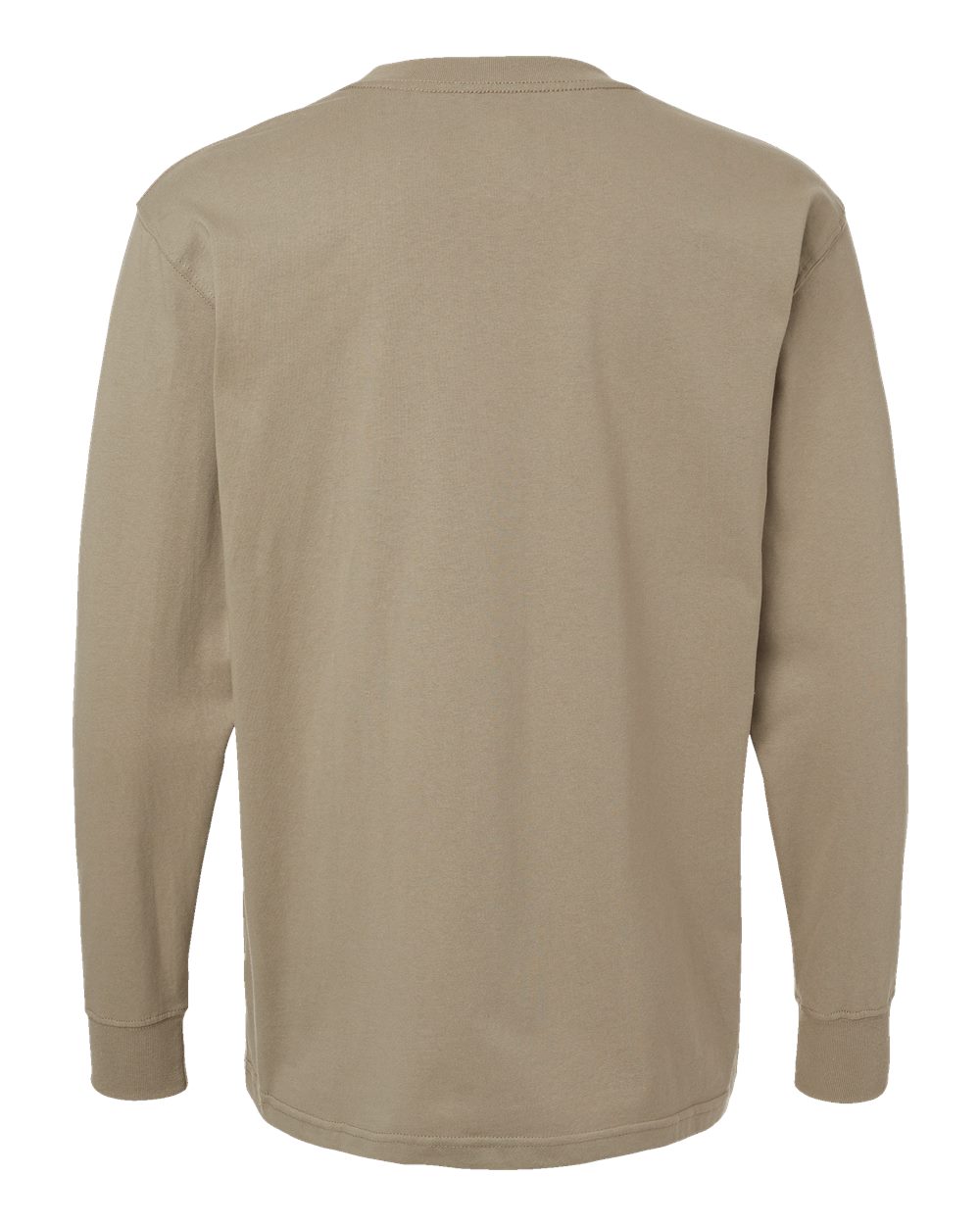Front View of Desert Sand Traditional Heavyweight Long Sleeve T-Shirt - Tall Sizes - WL50T