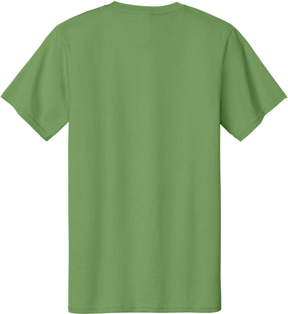 Rear View of Dill Green Port & Co Essential Tee. PC61