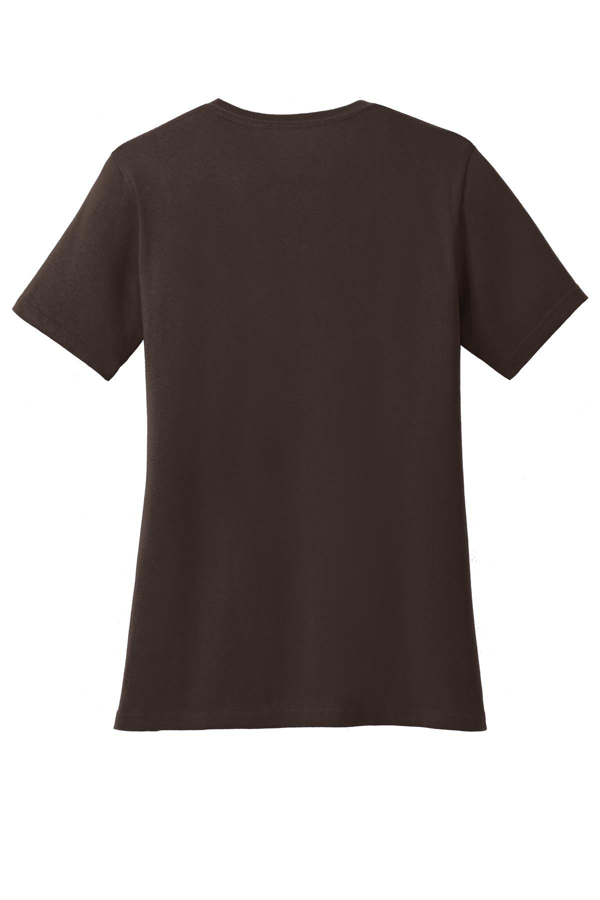 Front View of Dk Choc Brown Port & Co Women's Core Cotton Tee. LPC54