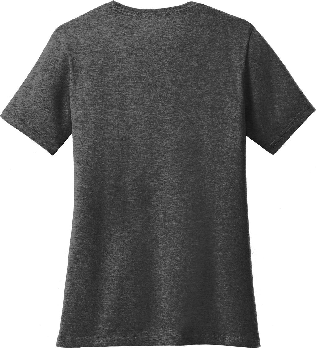 Rear View of Dk Hthr Grey Port & Co Women's Core Cotton Tee. LPC54