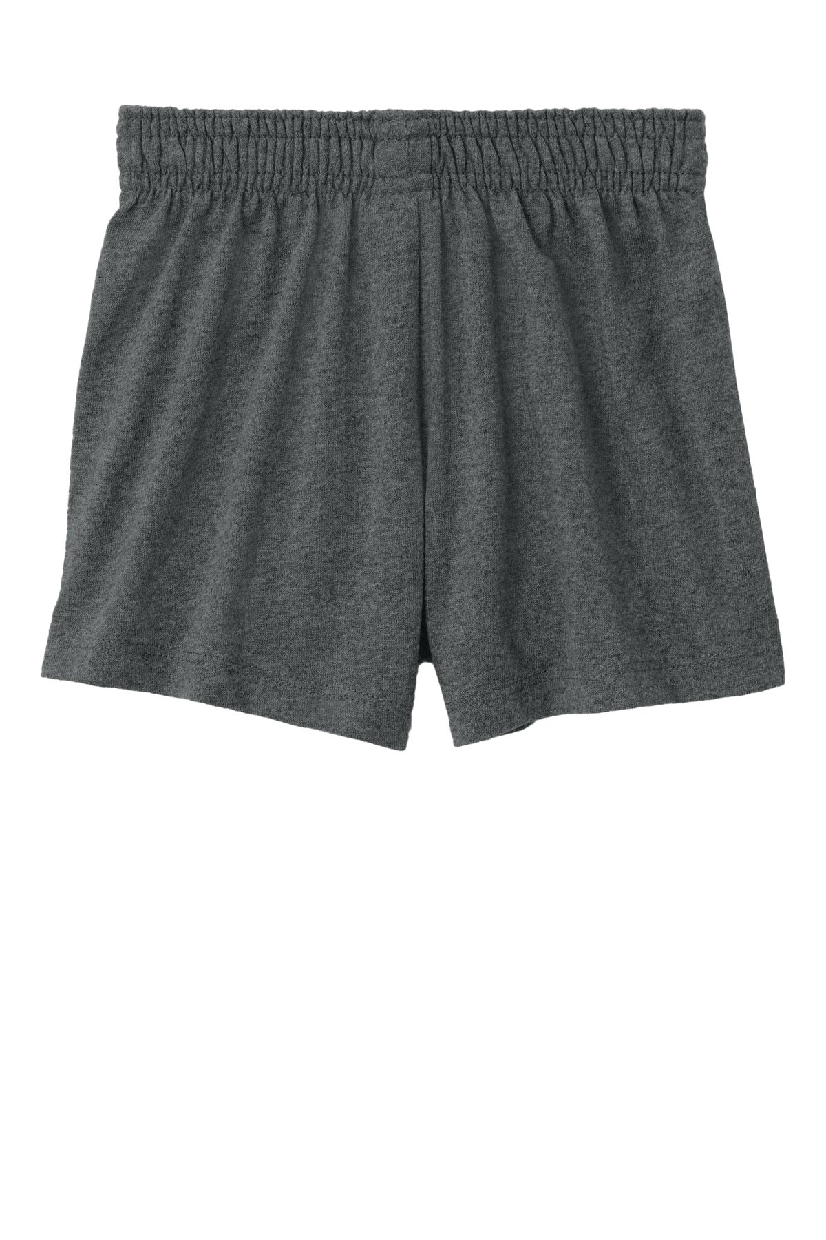 Rear View of DkGyHthr Sport-Tek Girls Jersey Knit Squad Short YGST311