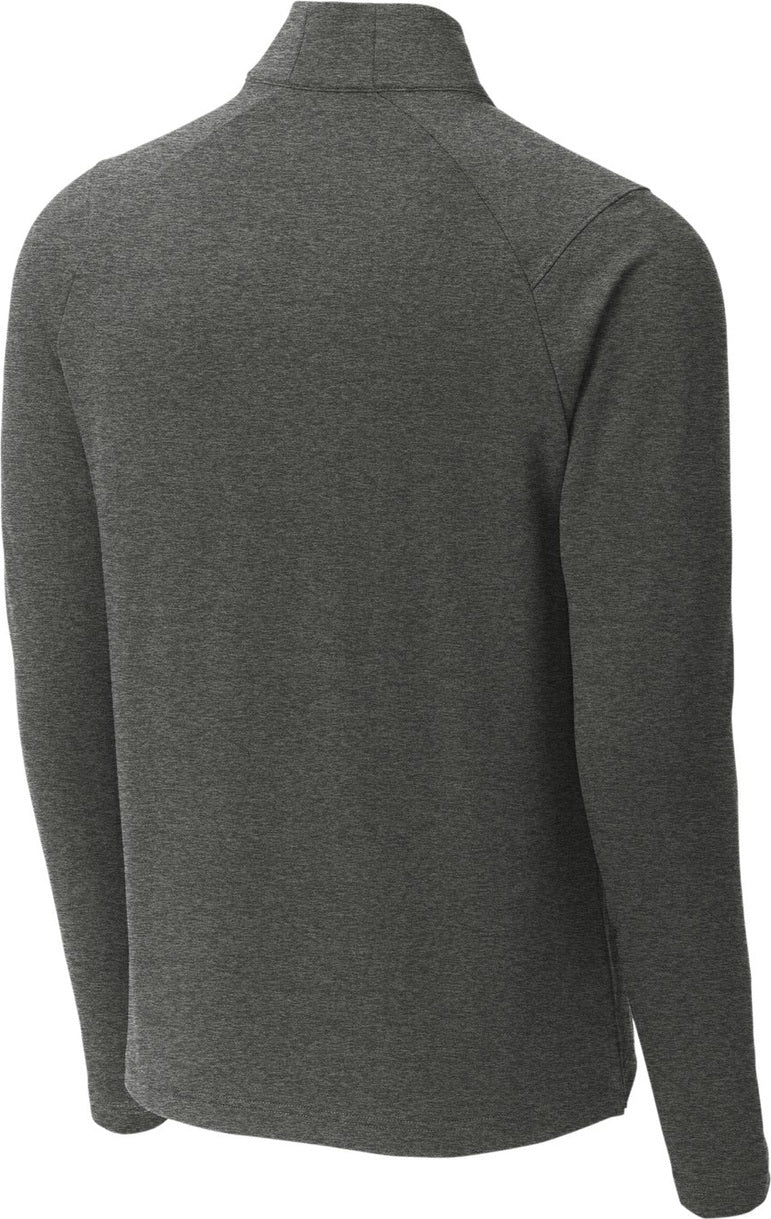 Front View of DkGyHthr Sport-Tek Sport-Wick Flex Fleece 1/4-Zip. ST561