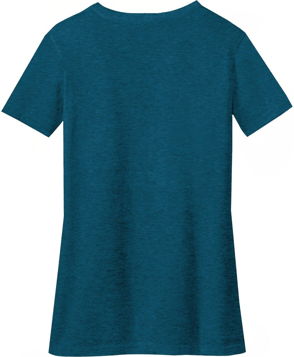 Front View of Dp Turqu Fleck District Women's Perfect Blend CVC V-Neck Tee. DM1190L
