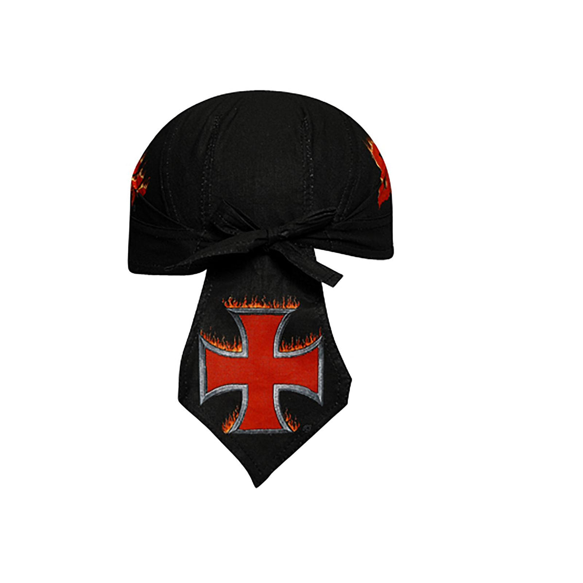 Rear View of DP1103 - Design 011/Black OTTO CAP Biker Head Wrap